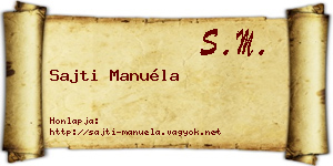 Sajti Manuéla névjegykártya
